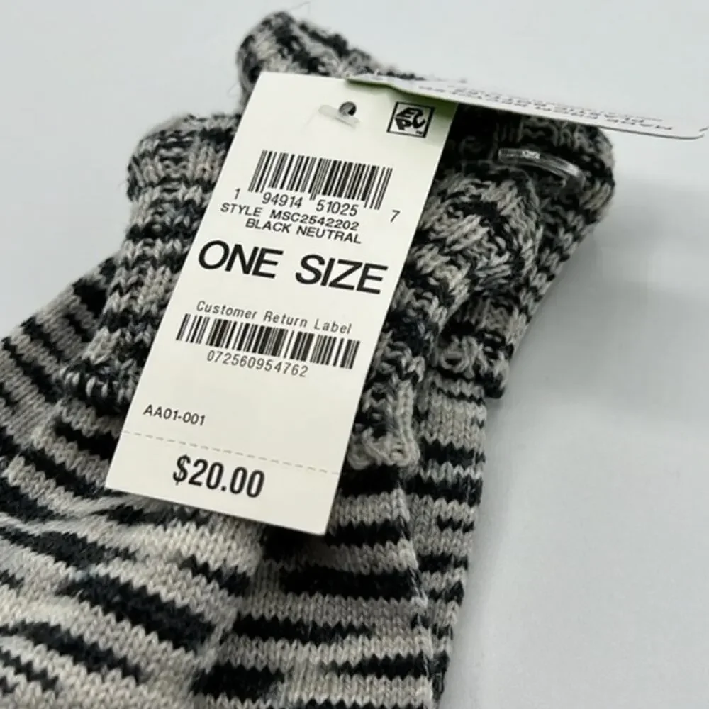 Style & Co Black Marled Space-Dyed Fingerless Gloves NWT
